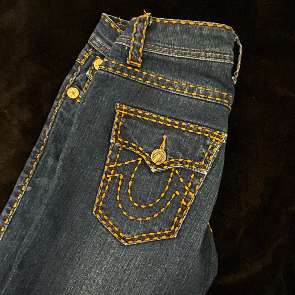True Religion contrast stitch Jeans